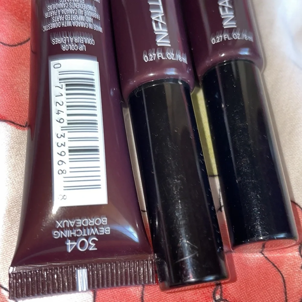 3 pcs BN Loreal Infallible Paint lipstick #304 Bewitching Bordeaux